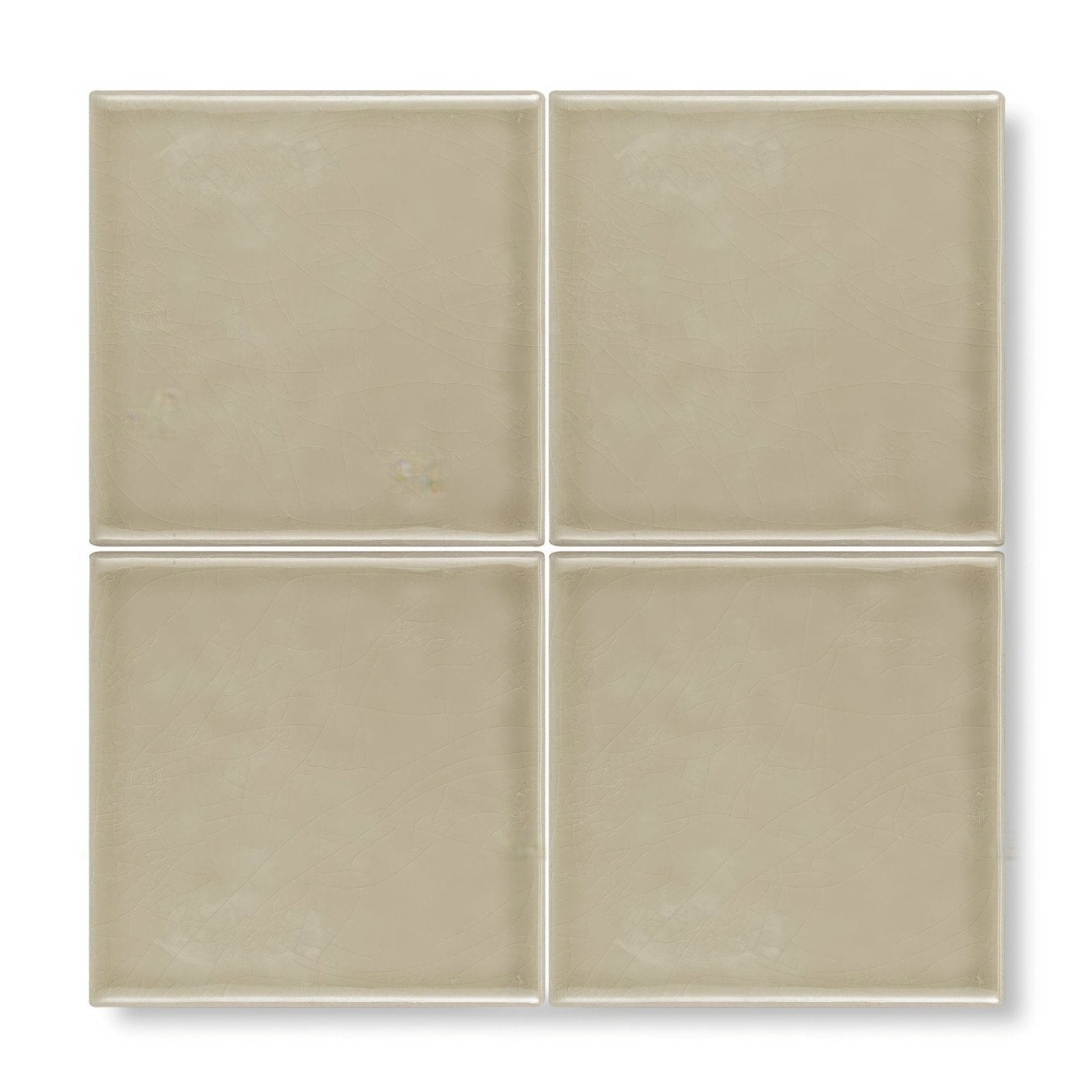 Set of four matte-finished beige glass tiles arranged in a grid for Provence Miramar square product use