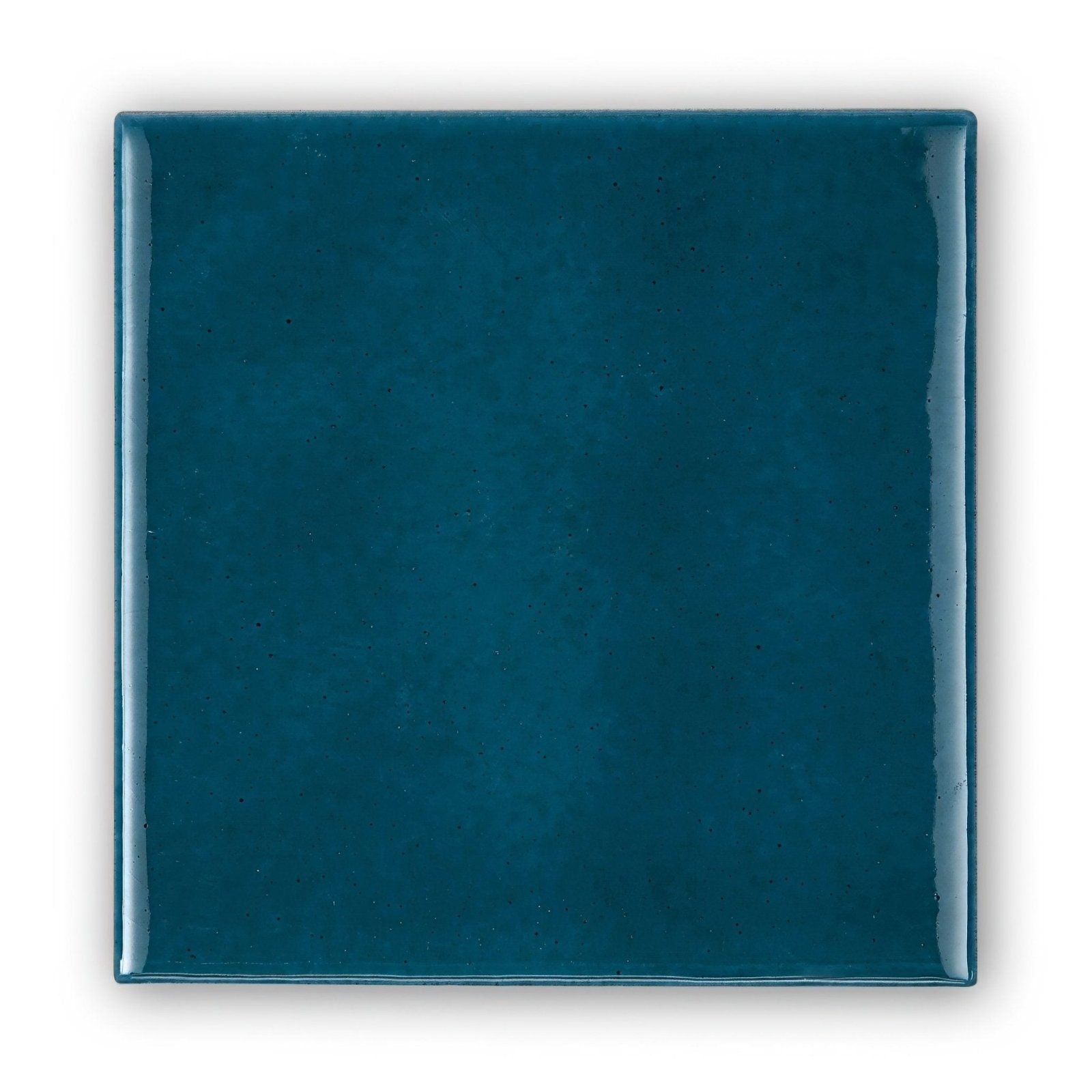 Provence Monaco square glossy teal ceramic tile with a smooth slightly textured surface for wall or floor use
