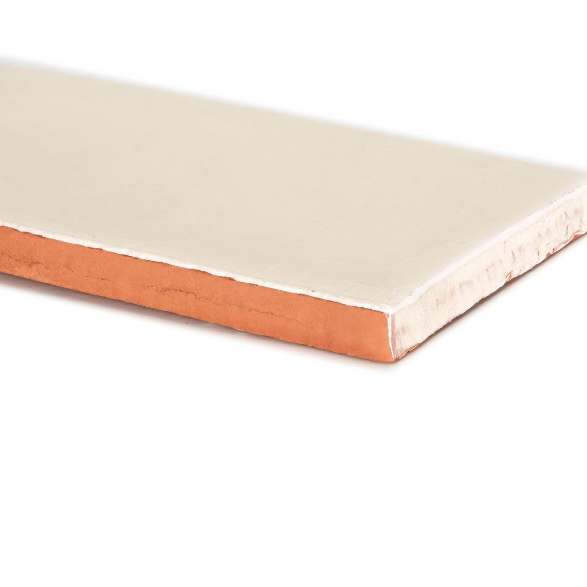 Cream-colored ceramic Provence Toulon rectangle tile with visible terracotta edge for flooring or walls