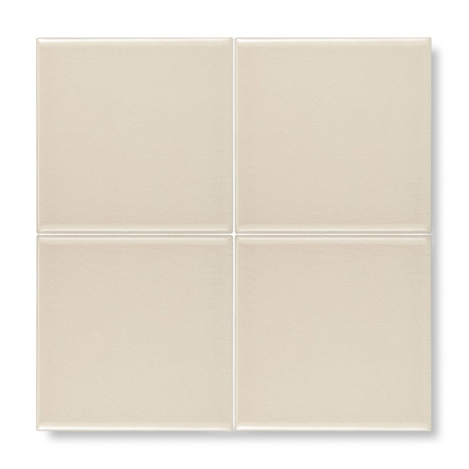 Cream-colored ceramic square tiles arranged in a 2 by 2 grid from the provence toulon square collection