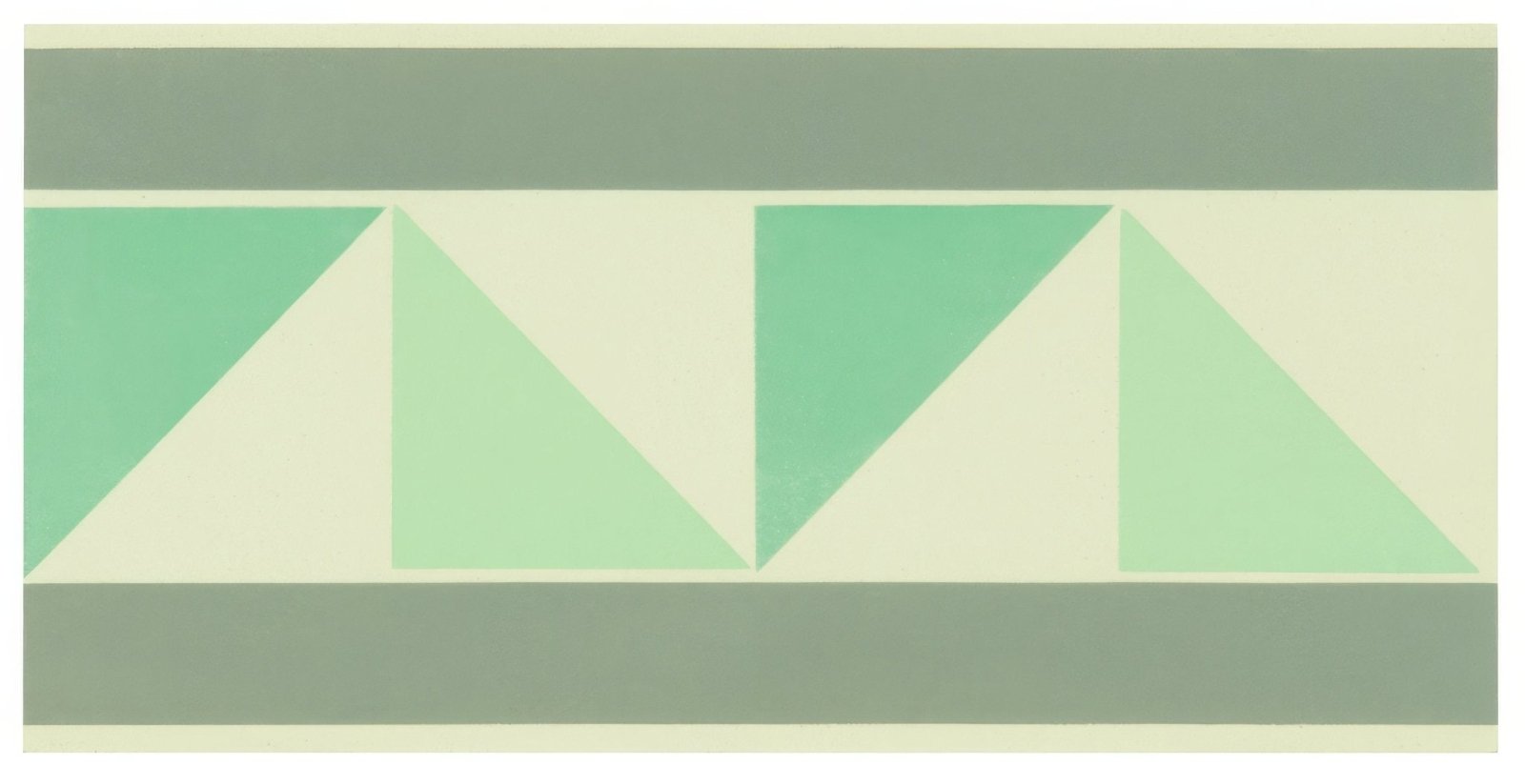 Pyrenees Border Light Grey, Light Jade and Dark Jade on White