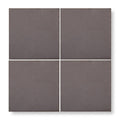 Quarry black square tile with four matte-finished dark gray ceramic tiles arranged in a grid