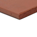 Quarry red square tile with red terracotta color textured earthy surface and visible edge markings