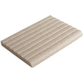 Beige speckled quartz step tread 148 x 100mm with ribbed textured concrete surface for slip resistance