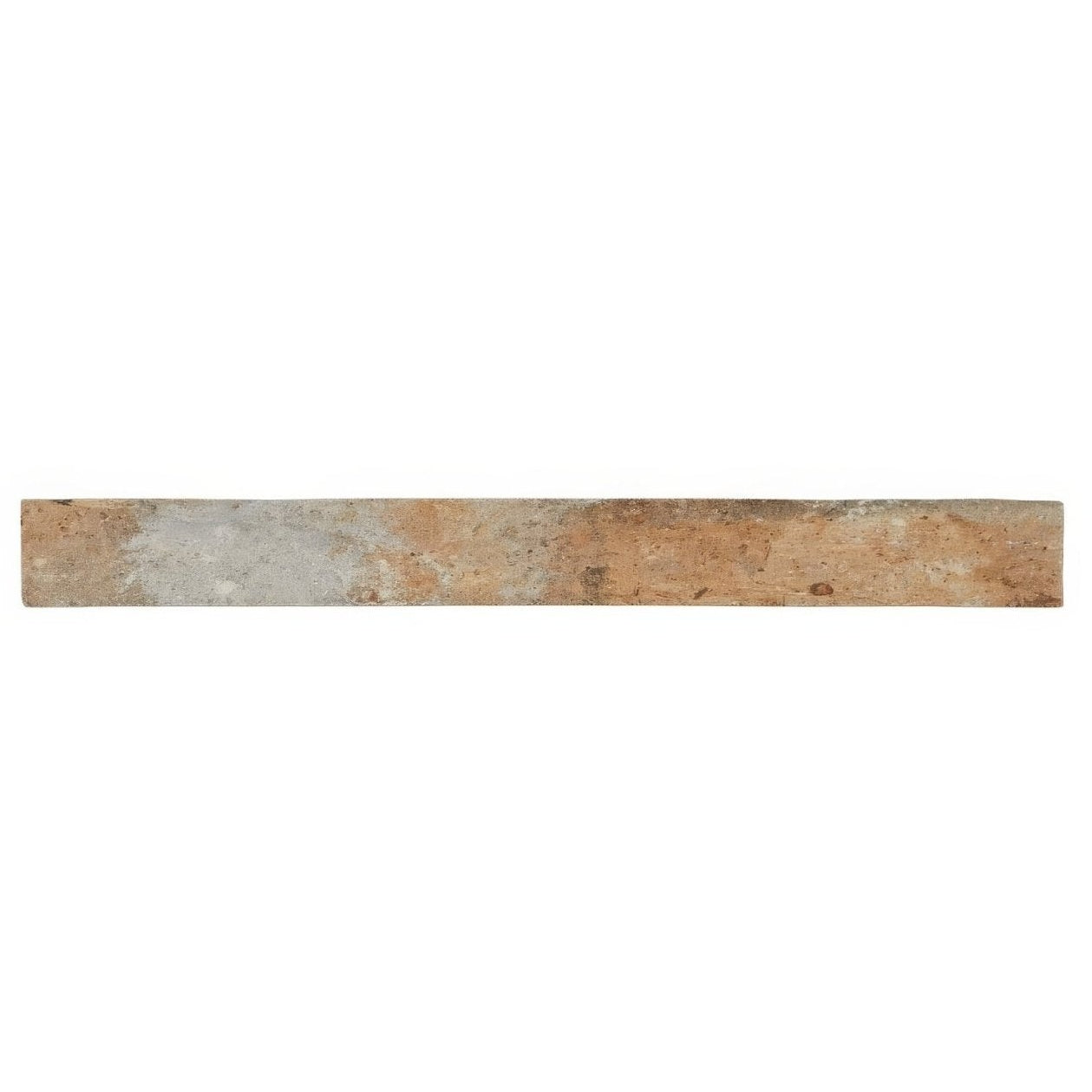 A rectangular rustic-style ramsbury multi terracotta effect tile with mottled beige and gray tones