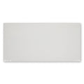 A sleek rectangular white ceramic tile with a smooth glossy finish from ravello grazie collection