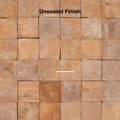 Beige and tan reclaimed terracotta square tile 15x15 with natural unsealed stone finish for flooring and walls
