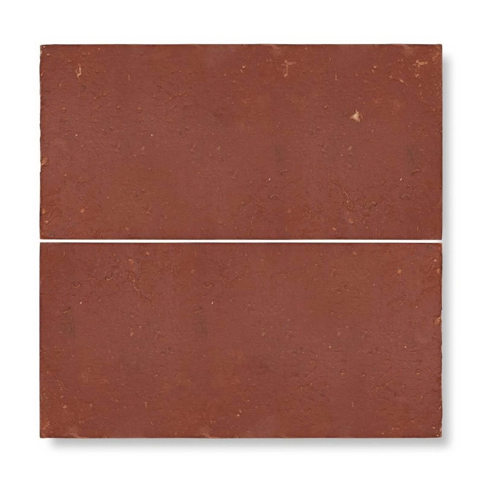 Two reclaimed terracotta rectangle tiles 15x30 with rustic reddish brown finish and subtle surface texture