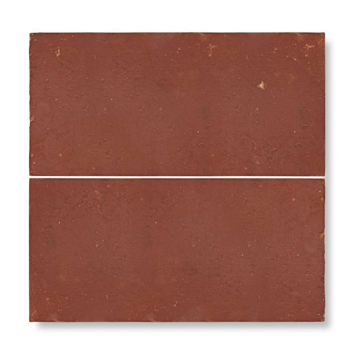 Two reclaimed terracotta rectangle tiles 15x30 with rustic reddish brown finish and subtle surface texture