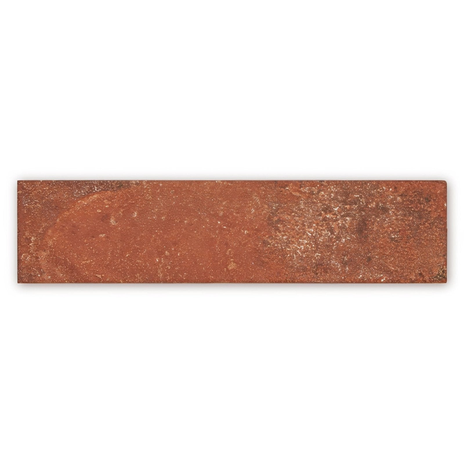 Reclaimed terracotta rectangle tile 7.5x30 with rustic textured surface and reddish brown hues for flooring or walls