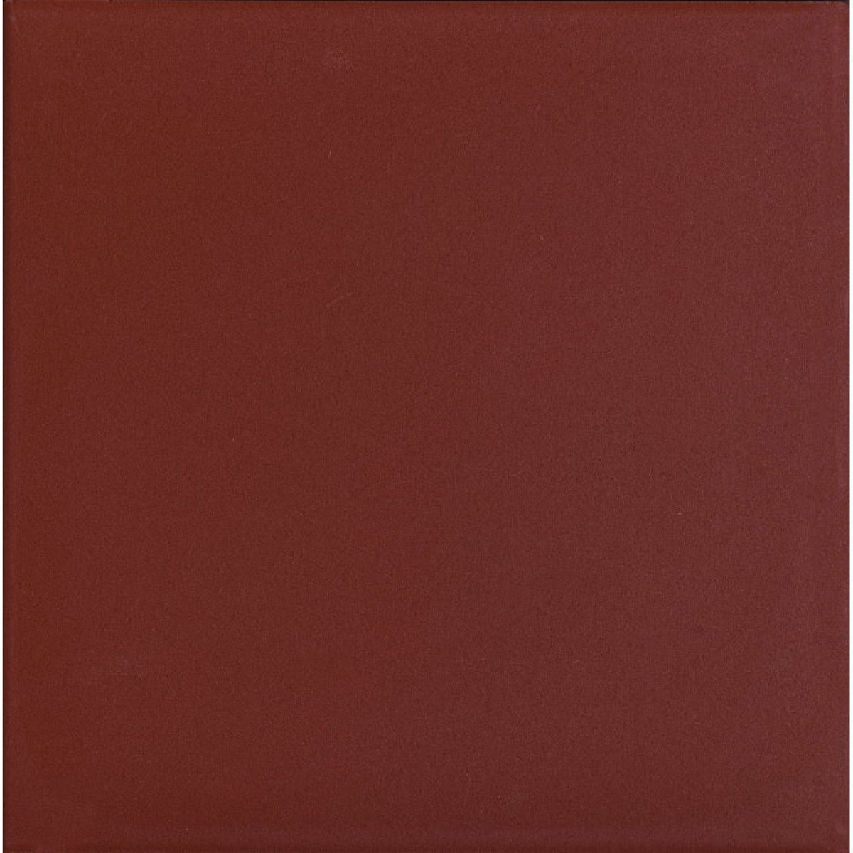 Red flat quarry tile 148x148x9mm solid reddish brown square tile with smooth matte finish
