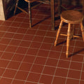 Red flat quarry tile 148x148x9mm terracotta square floor tiles with white grout lines in terracotta color