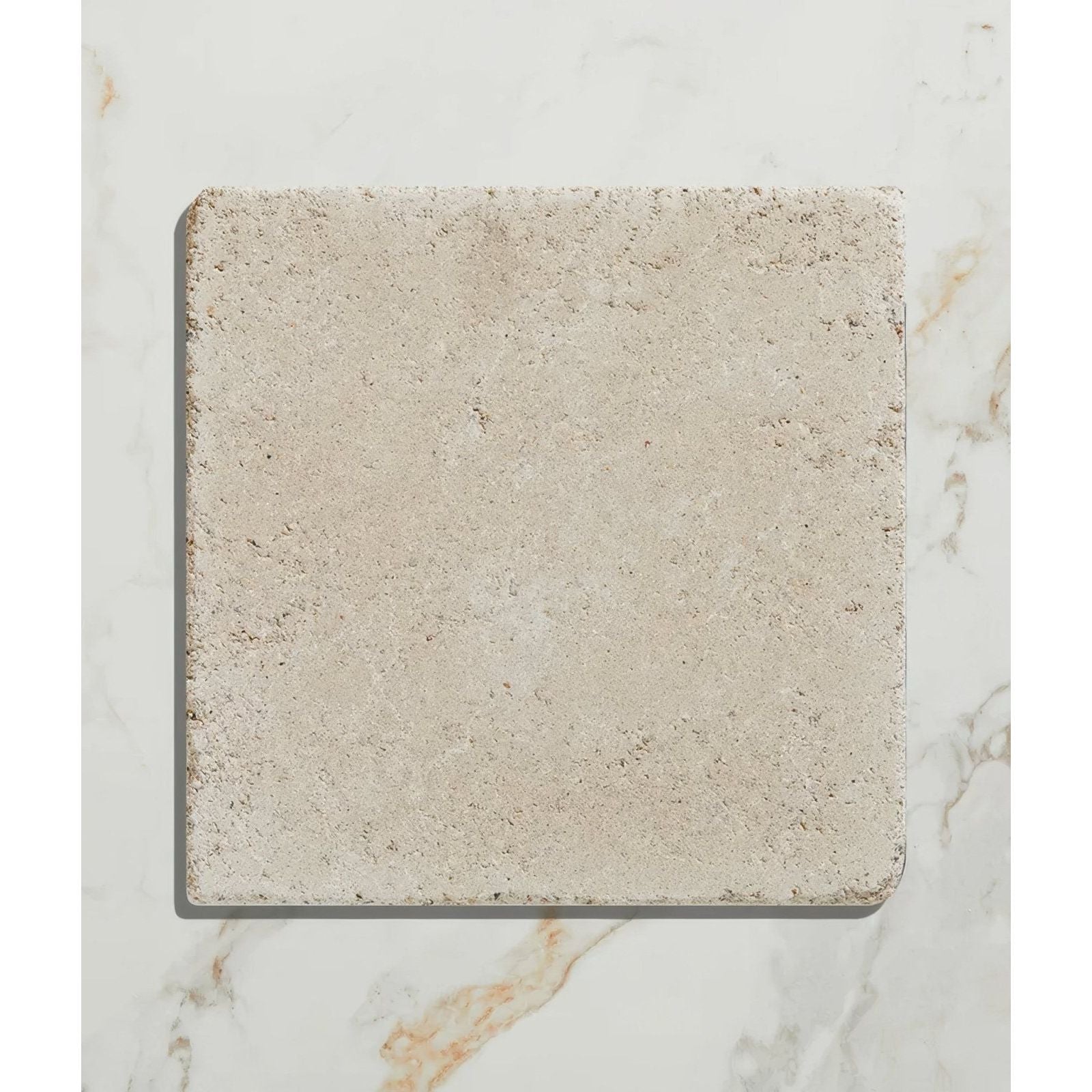 Beige reform composite stone tumbled bianco tile with textured natural stone surface for flooring and walls