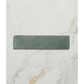 Reform composite stone tumbled leaf green dark gray rectangular tile with rough textured surface on white marble background