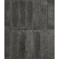Dark gray rectangular reform composite stone tumbled nero tiles with textured rustic surface