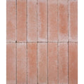 Rectangular reform composite stone tumbled salmon pink terracotta tiles with rustic earthy finish and subtle tone variations