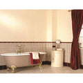 Antique-style freestanding regency stripe burgundy bathtub with gold claw feet and white enamel interior on county white