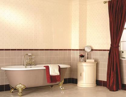 Regency Stripe Burgundy on County White