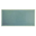 A rectangular soft sage green glazed ceramic tile with a matte finish retro metro green park 7.5 x 15