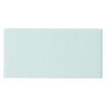 A rectangular matte finished mint green ceramic tile from retro metro lido blue 7.5 x 15 glazed collection