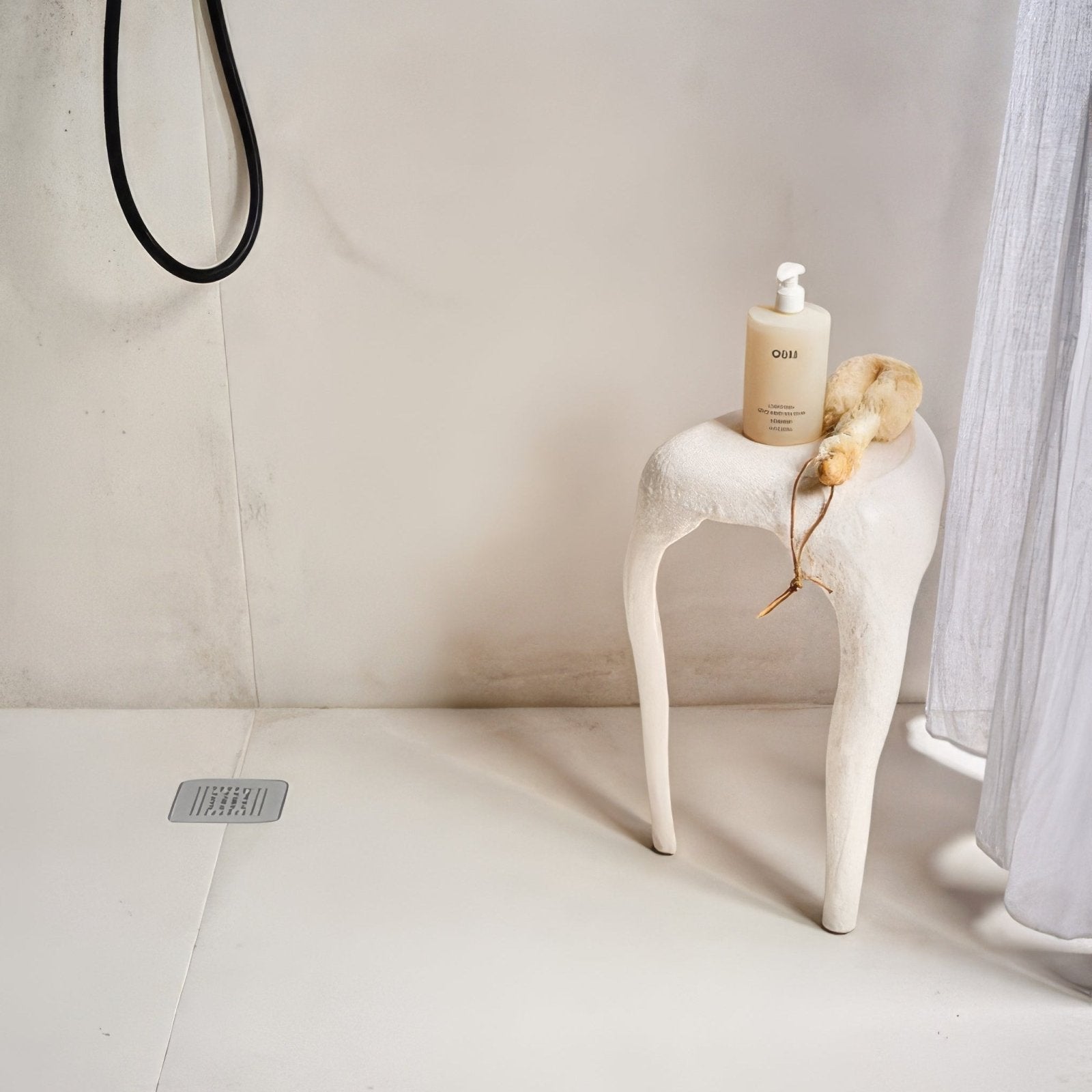 Rhine Porcelain Blanc in a shower setting
