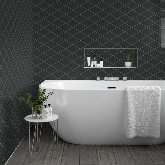Rhomboid Steel Ceramic Wall Tile - alternate view