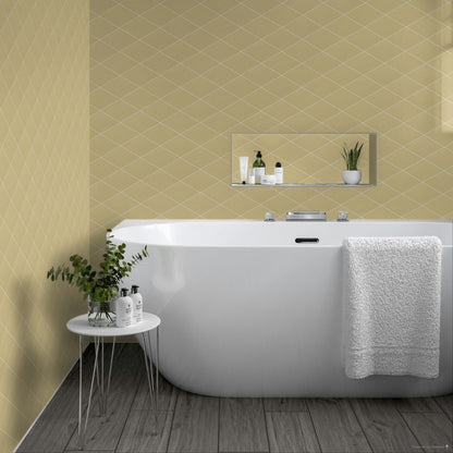 Rhomboid Yellow Ceramic Wall Tile
