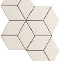 Rhombus Matt Large Mosaic cream rhombus mosaic tile with dark grey grout