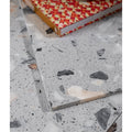 Gray terrazzo countertop rialto terrazzo castello honed with embedded marble and stone fragments in varying shades