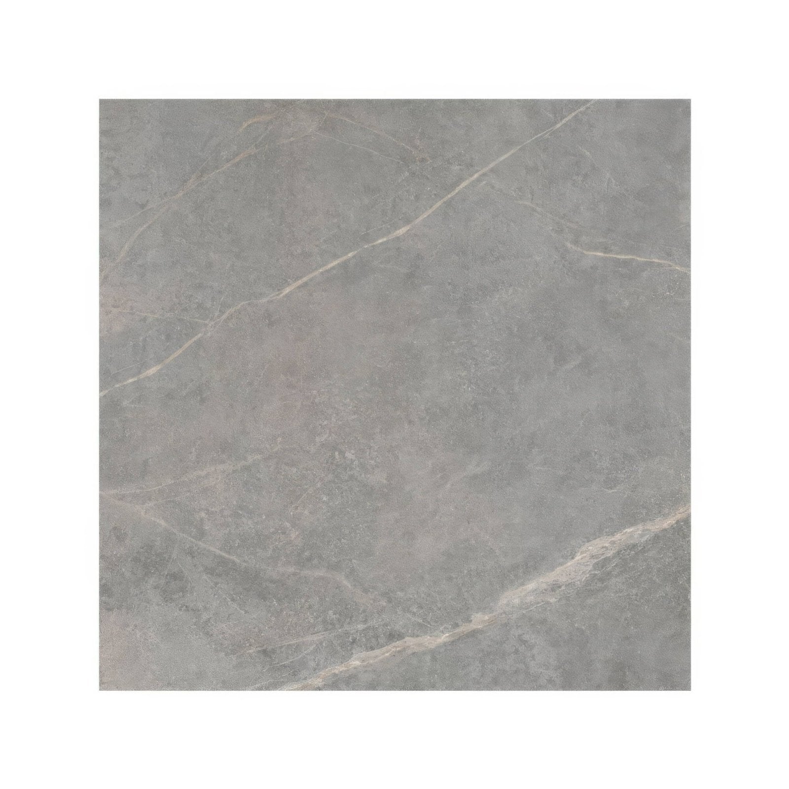 Rimini grey 60 x 60cm gray stone tile with subtle white veining ideal for flooring and wall applications