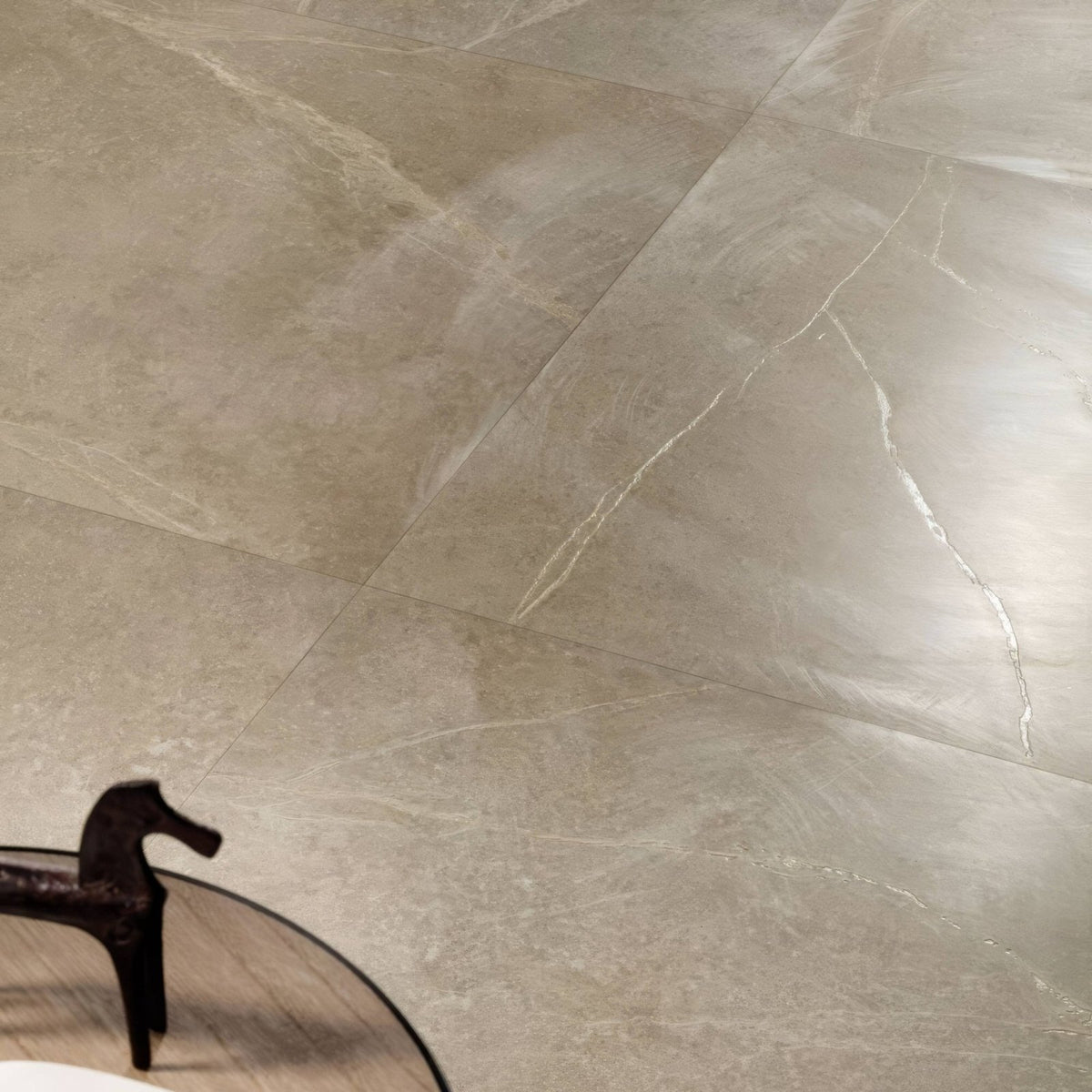 Beige marble-effect rimini ivory floor tiles 60 x 60cm with subtle white veining for elegant flooring