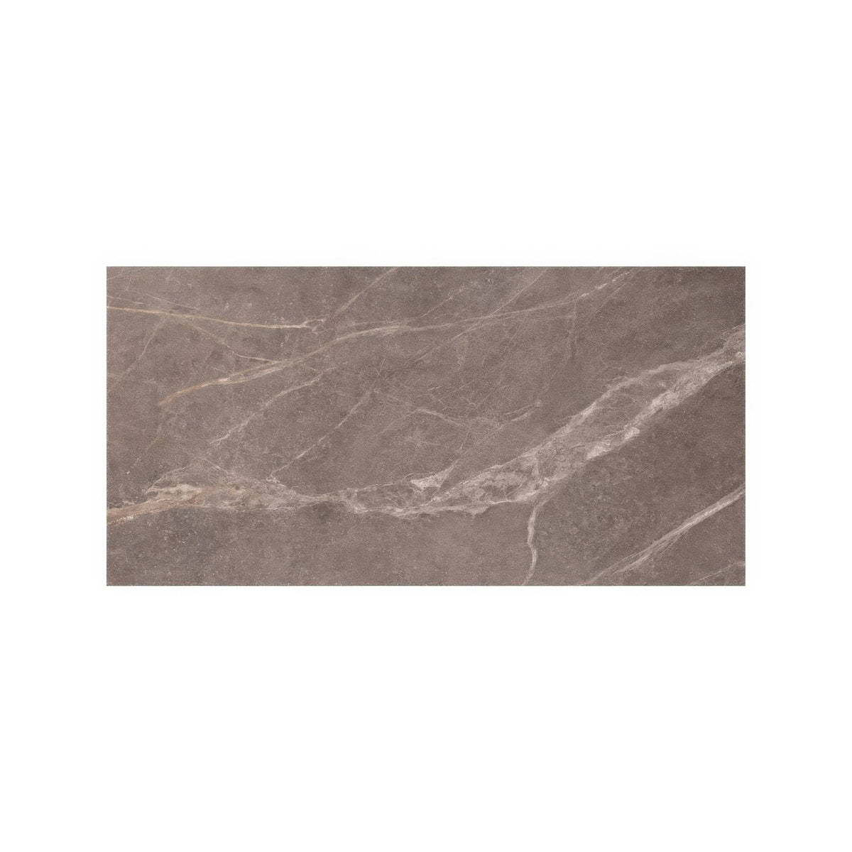 A rectangular taupe ceramic tile with subtle gray veining rimini taupe 60 x 120cm for flooring and walls