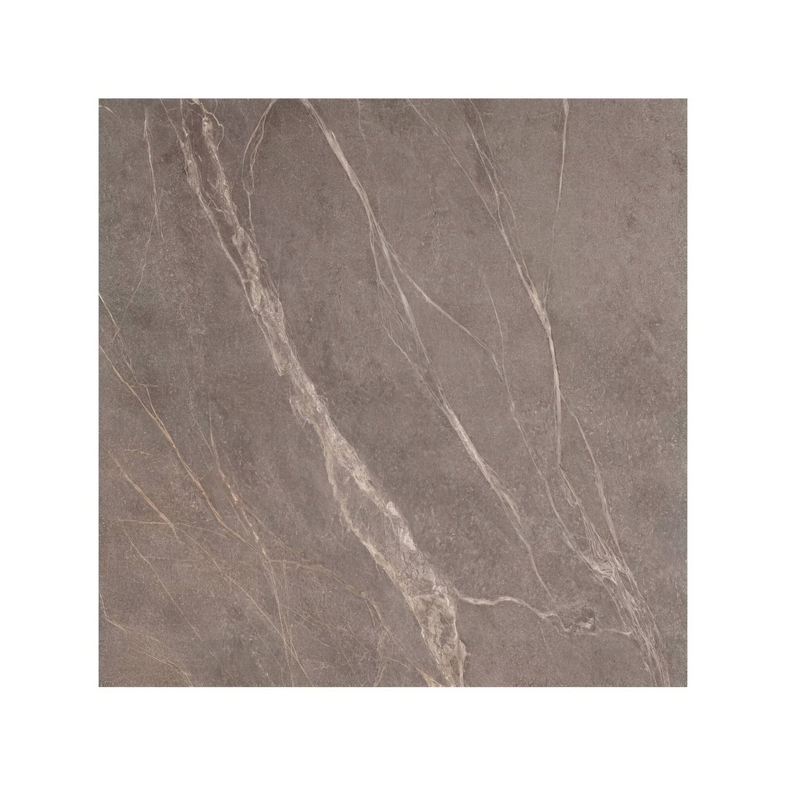 Gray stone tile rimini taupe 60 x 60cm with subtle white veining for versatile indoor and outdoor use