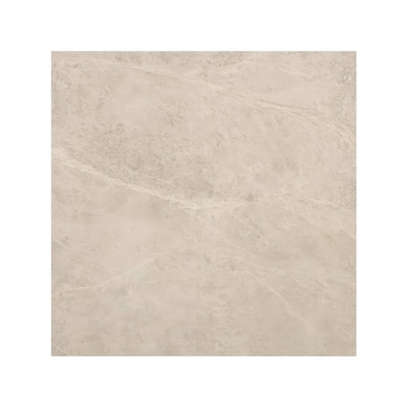 Beige rimini white 60 x 60cm marble tile with subtle veining and smooth polished surface for flooring use
