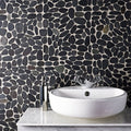Riverstone Black Flat Cut Pebble Mosaic – detail view 2