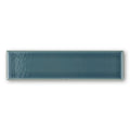 Teal rectangular ceramic tile retro metro green park 5 x 20cm with subtle textured pattern on one end
