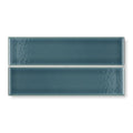 Teal rectangular ceramic tiles with subtle crackled glaze finish retro metro green park 5 x 20cm
