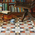 Rochester Black, Holkham Dune, Red, Regency Bath & White with Livingstone Green on Buff