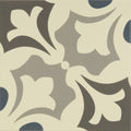 Rococo Light Blue, Light Grey and Dark Grey on White