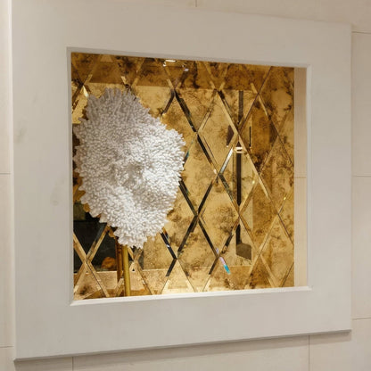 Rococo Mirror Diamond Glass Brass