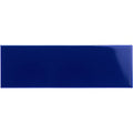 A glossy royal blue large brick ceramic tile with a smooth reflective surface and rectangular shape