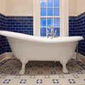 Royal Blue Omega Moulding in a bathroom setting (3)