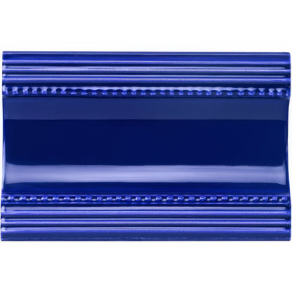 Royal Blue Plain Cornice Ceramic Wall Tile 152x75mm