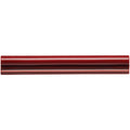Ruby dado rail moulding in glossy deep red ceramic with smooth reflective surface and subtle horizontal ridges
