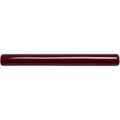 A sleek glossy maroon rolling pin with a smooth cylindrical design in the ruby semi round pencil border style