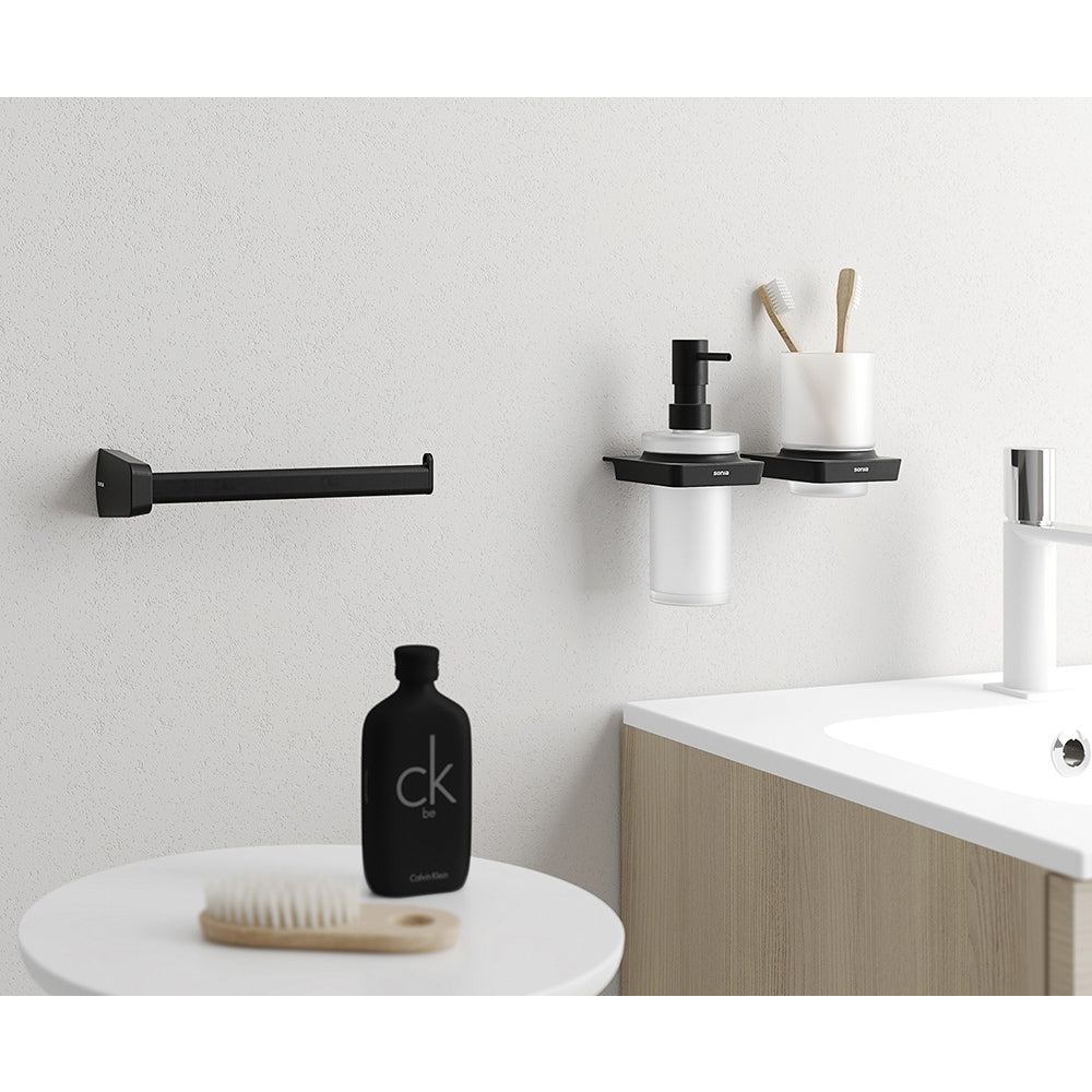 S6 Black Soap Dispenser in Black - Origins Living, view 2