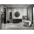 Modern freestanding bathtub sakai 1843 silver with smooth glossy white finish and minimalist design