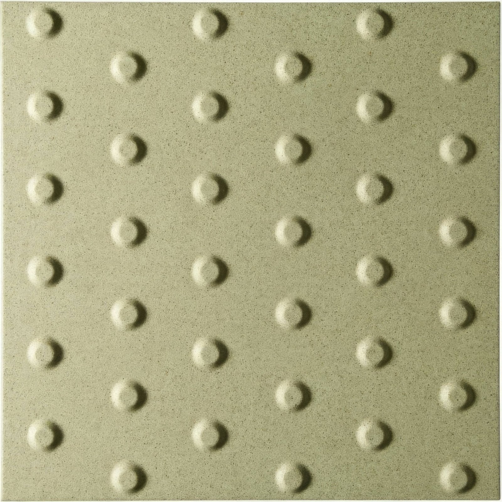 Beige sand tactile blister quarry tile 400x400mm with raised circular bumps in a grid pattern for safety guidance
