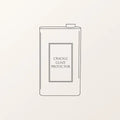 A minimalist line drawing of a rectangular can labeled crackle glaze protector from Sarsen Home with a simple cap