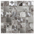 Saturn Silver Glass & Metal Mix Modular Mosaic – detail view 2